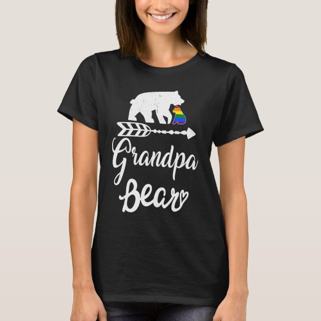 T-shirt Grandpa Bear LGBT Christmas Rainbow Pride Gay Lesb (Devant)