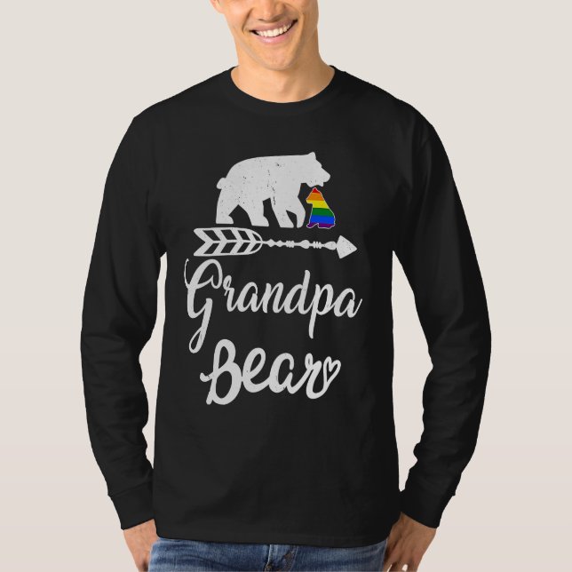 T-shirt Grandpa Bear LGBT Christmas Rainbow Pride Gay Lesb (Devant)