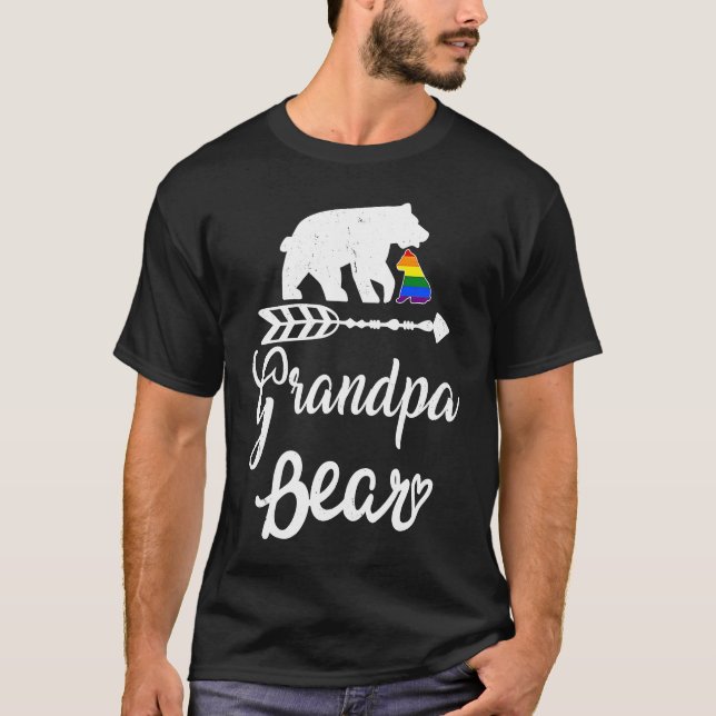 T-shirt Grandpa Bear LGBT Christmas Rainbow Pride Gay Lesb (Devant)