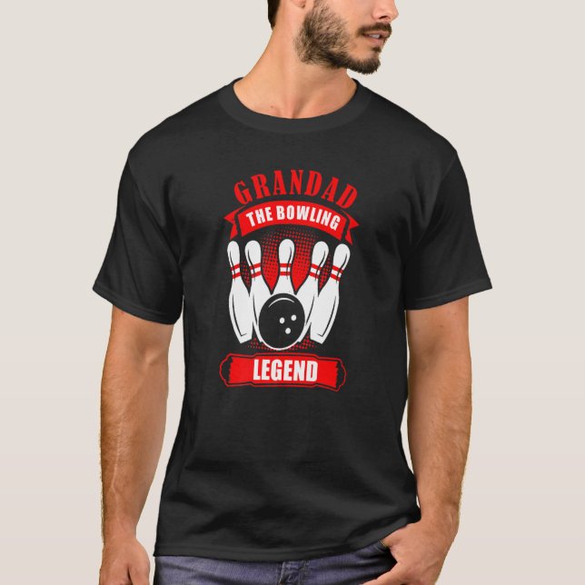 T-shirt Grandpa Bowler Ten Pin Grandad Legend Bowling Prem (Devant)