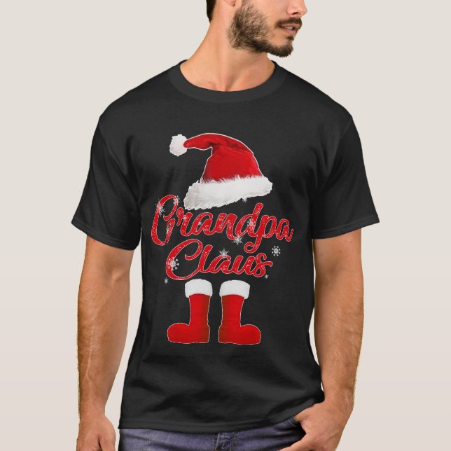 T-shirt grandpa claus christmas family matching (Devant)