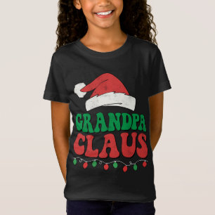 T-Shirt Grandpa Claus Père Noël Lumières de Noël Famille M