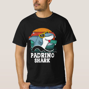T-shirt Grandpa Daddy Padrino Shark Espagnol Parrain Vint