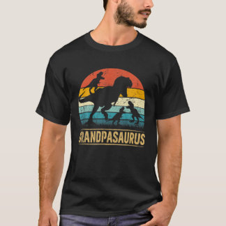 T-shirt Grandpa Dinosaur T Rex Grandpasaurus 3 Enfants Pèr