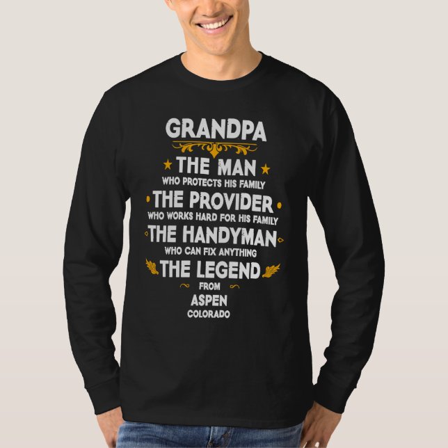 T-shirt Grandpa family Quote USA City Aspen Colorado (Devant)