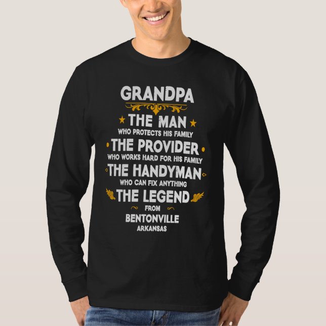 T-shirt Grandpa family Quote USA City Bentonville Arkansas (Devant)