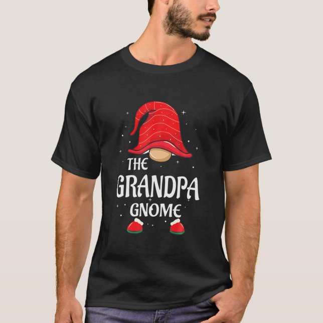 T-shirt Grandpa Gnome Buffalo Plaid Matching Family Christ (Devant)