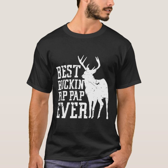 T-shirt Grandpa Gramps Pap Pap Deer Chasse Gift Idea Bow (Devant)