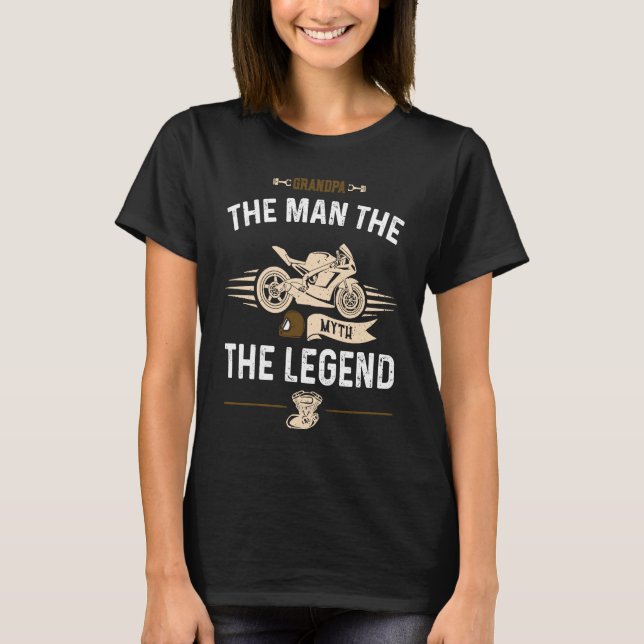 T-shirt Grandpa Grandpa The Man The Myth The Legend  Motor (Devant)