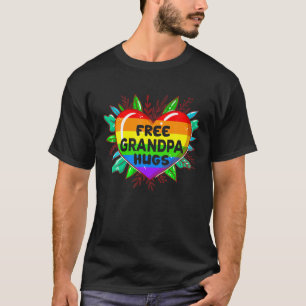 T-shirt Grandpa Gratuit Accroche Une Demi-Fierté LGBT Drap
