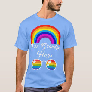 T-shirt Grandpa Hugs LGBT Rainbow Lunettes de soleil Gay P