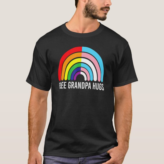 T-shirt Grandpa Hugues Rainbow Transgender drapeau Lgbtq G (Devant)
