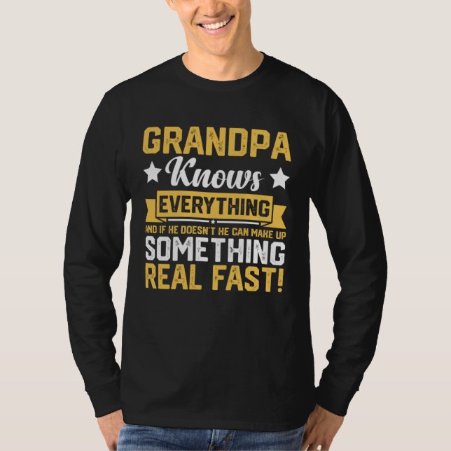 T-shirt Grandpa Knows Everything 60th  Father s Day (Devant)