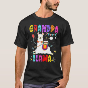 T-shirt Grandpa Llama Anniversaire Llama Alpaca Thème Fami