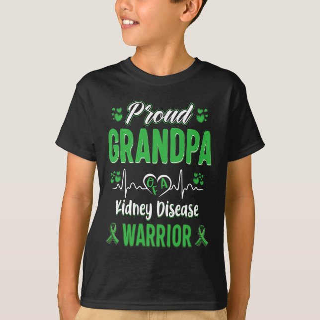 T-shirt Grandpa Maladie du rein Guerrier de sensibilisatio (Devant)