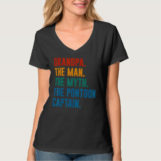 T-shirt Grandpa Man Myth Pontoon Captain Grandfather Pont