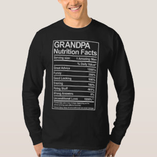 T-shirt Grandpa Nutrition Faits Pères Doux Pensés