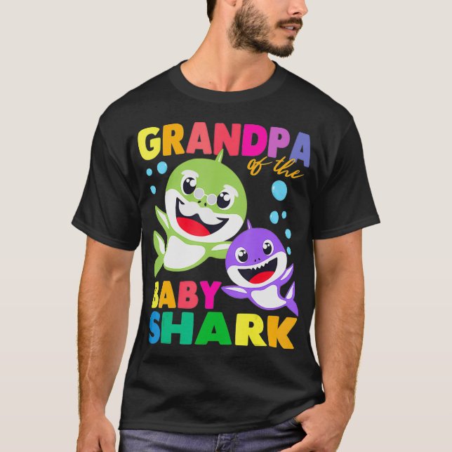 T-shirt Grandpa Of The Baby Shark Birthday Grandpa Shark (Devant)