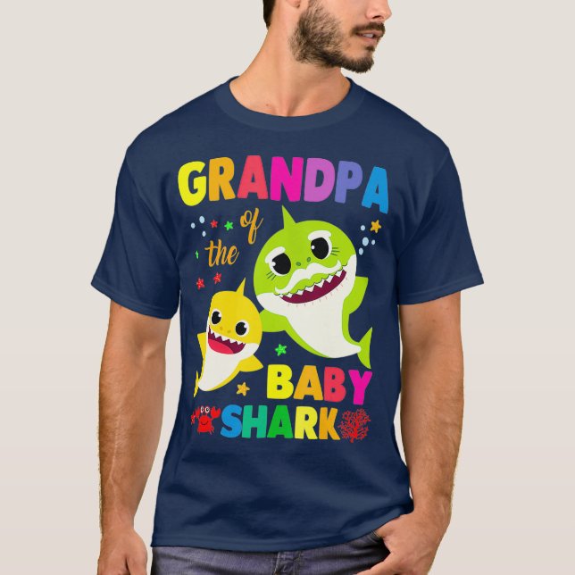 T-shirt Grandpa Of The Baby Shark Birthday Grandpa Shark (Devant)