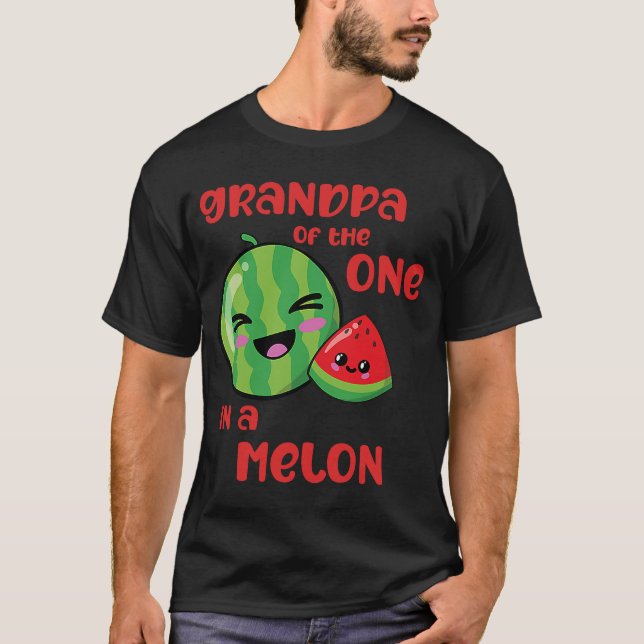 T-shirt Grandpa One in a Melon Birthday Watermelon Thème B (Devant)