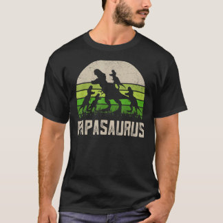 T-shirt Grandpa Papasaurus Dinosaur 4 Enfants Fête des pèr