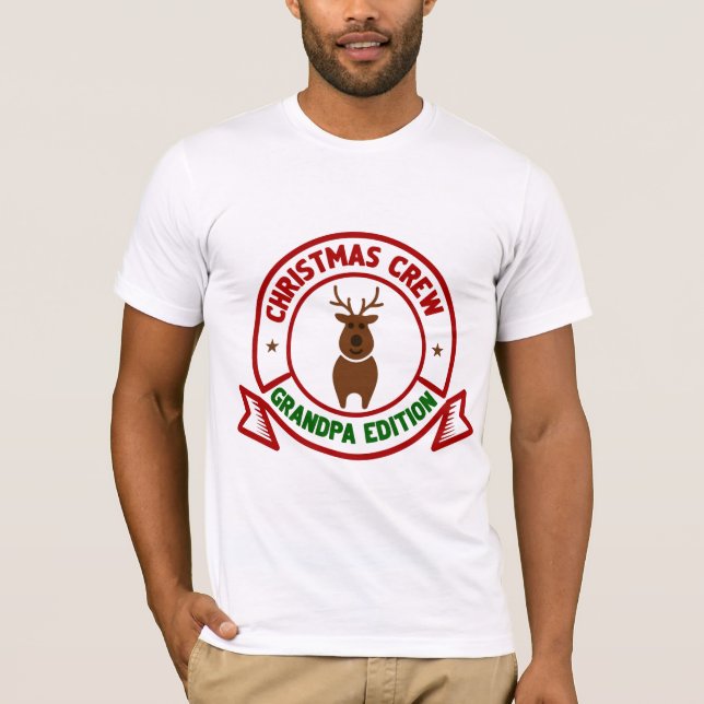 T-shirt Grandpa’s Christmas Crew | Retro Festive Family Te (Devant)