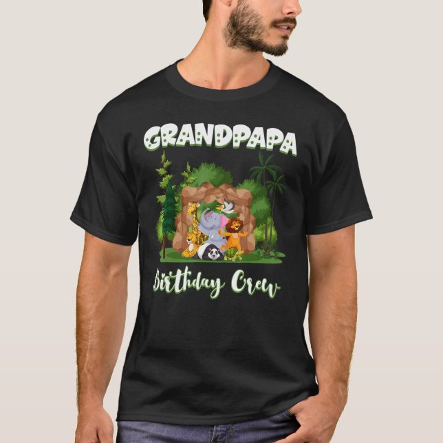 T-shirt Grandpapa Anniversaire Zoo Anniversaire Safari Par (Devant)