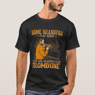T-shirt Grandpas cool Jouer Trombone - Old Grungy Western 