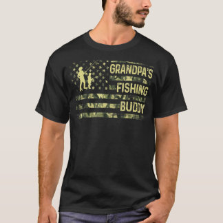 T-shirt Grandpa's Fishing Buddy Young Fisherman Patriotic
