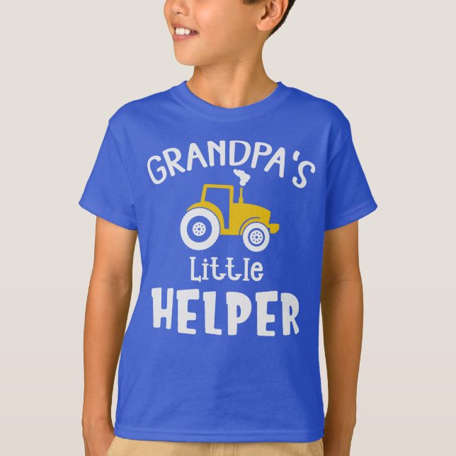 T-shirt Grandpas Petit Helper Avec Tracteur (Devant)