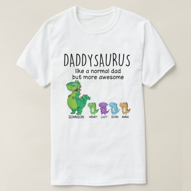 T-shirt Grandpasaurus Et Enfants Chemise Personnalisée (Design devant)