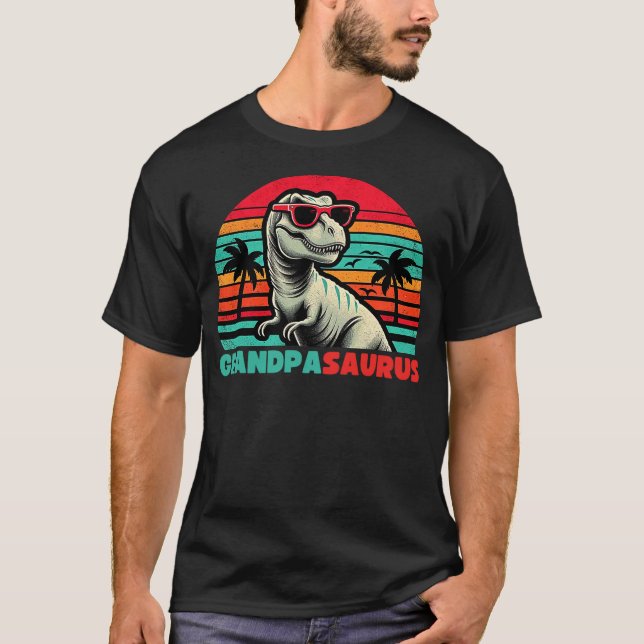 T-shirt Grandpasaurus Funny T Rex Grandpa Saurus Dinosaur  (Devant)