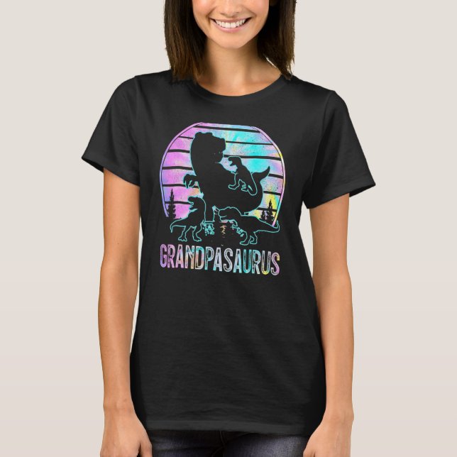 T-shirt Grandpasaurus Retro Grandpa Saurus Dinosaur Kid Fa (Devant)