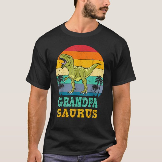 T-shirt Grandpasaurus Rex Dinosaur Grandpa Saurus Famille  (Devant)