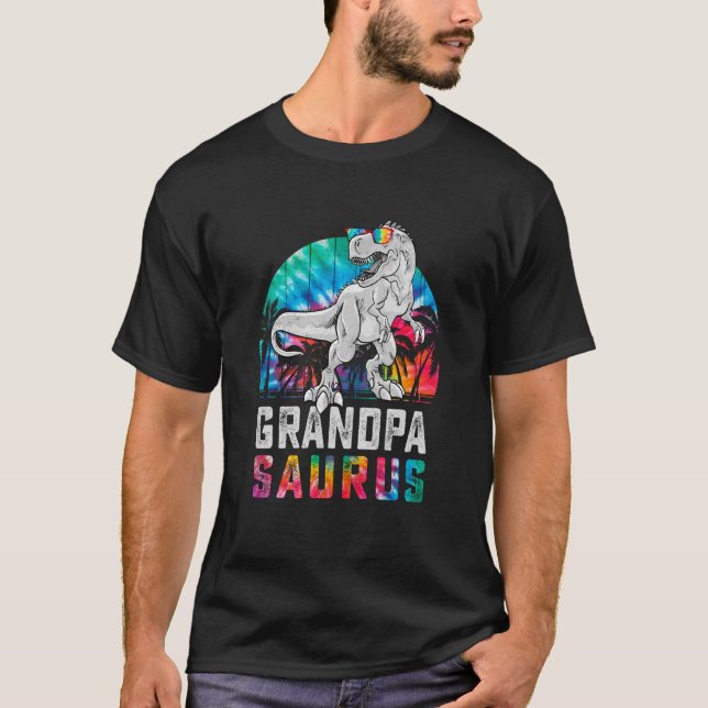 T-shirt Grandpasaurus Rex Dinosaur Grandpa Saurus Famille  (Devant)