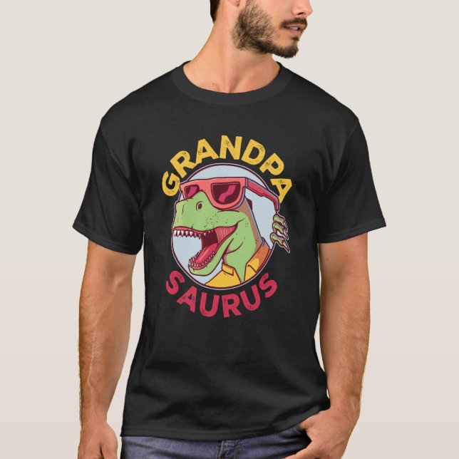 T-shirt Grandpasaurus Rex Dinosaur Grandpa Saurus Family M (Devant)