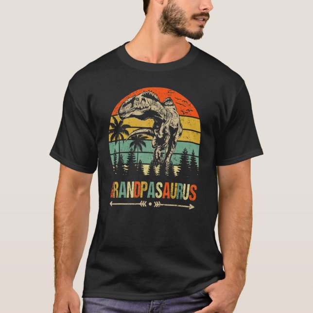 T-shirt Grandpasaurus Rex Dinosaur Grandpa Saurus Family M (Devant)