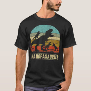 T-shirt Grandpasaurus Rex Grandpa Dinosaur 3 enfants