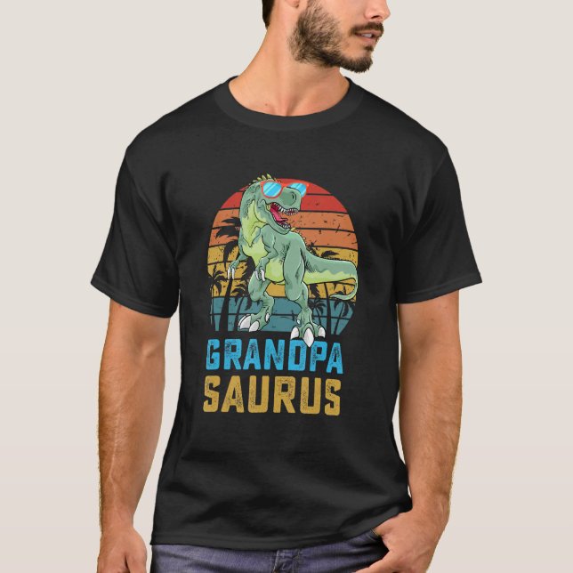 T-shirt Grandpasaurus T Rex Dinosaur Famille Grandpa Sauru (Devant)