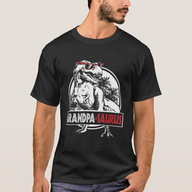 T-shirt Grandpasaurus T Rex Dinosaur Famille Grandpa Sauru (Devant)