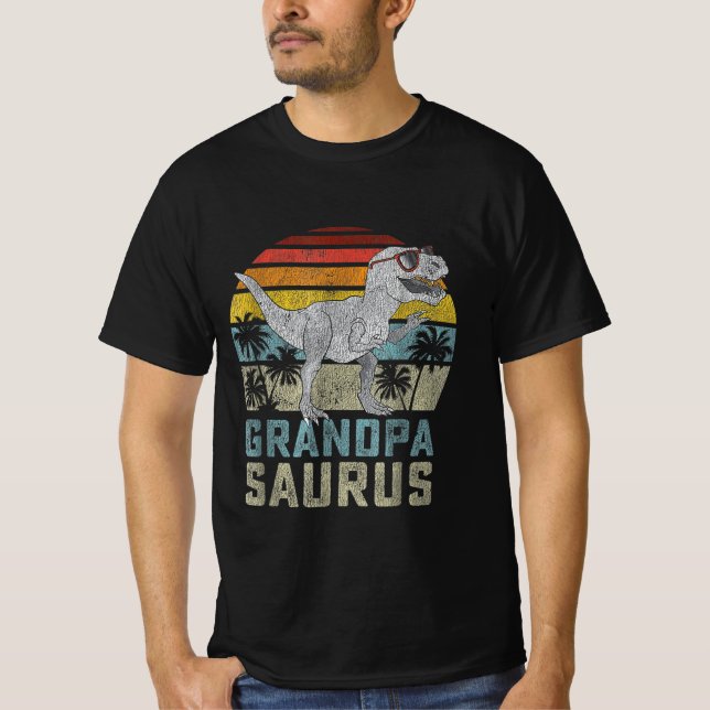 T-shirt Grandpasaurus T Rex Dinosaur Grandpa Saurus (Devant)