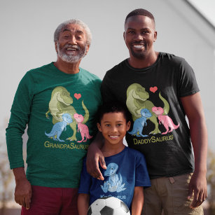 T-shirt GrandpaSaurus T-Rex et bébé garçon Dinosaures fill
