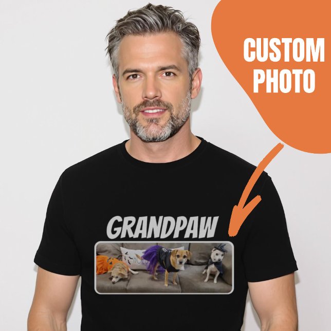 T-shirt Grandpaw Chien Grandpa Photo personnalisée (Grandpaw Dog Grandpa Custom Photo T-Shirt.)