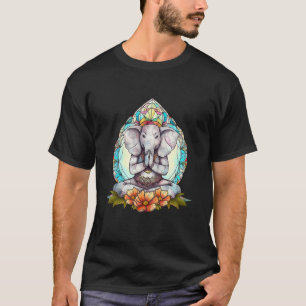 T-shirt Grands animaux de yoga motif éléphant méditation r