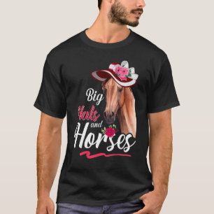 T-shirt Grands Chapeaux Et Chevaux Fascinator Derby de Cou