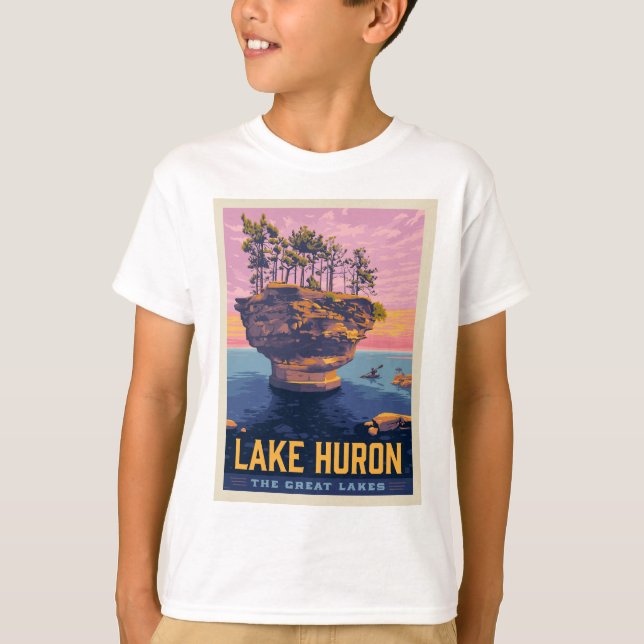 T-shirt Grands Lacs | Lac Huron (Devant)