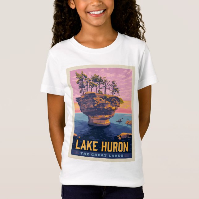 T-Shirt Grands Lacs | Lac Huron (Devant)