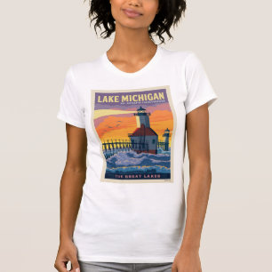 T-shirt Grands Lacs Lac Michigan