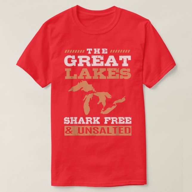 T-shirt Grands Lacs Non salés Et Sans Requin (Design devant)