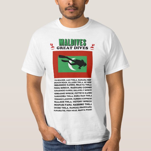 T-shirt Grands piqués des Maldives (Devant)